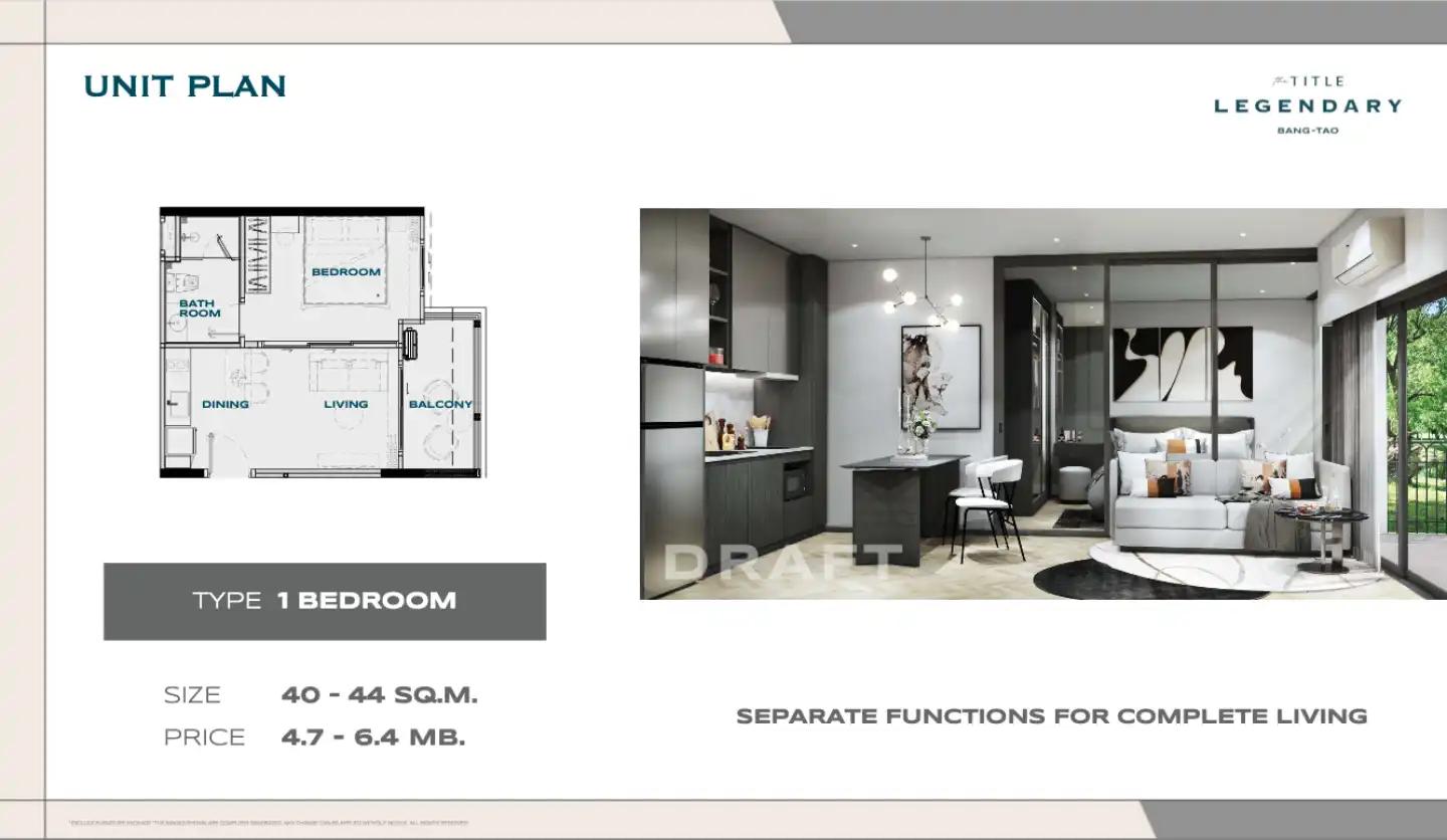 Interior view of The Title Legendary - One Bedroom