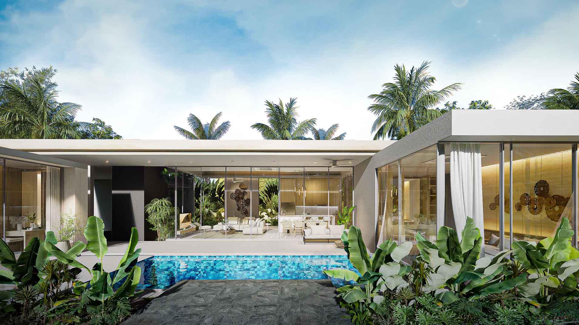 Exterior view of 3-Bedroom Pool Villa for Sale in Amrits Luxury Villas - 300m from Nai Yang Beach