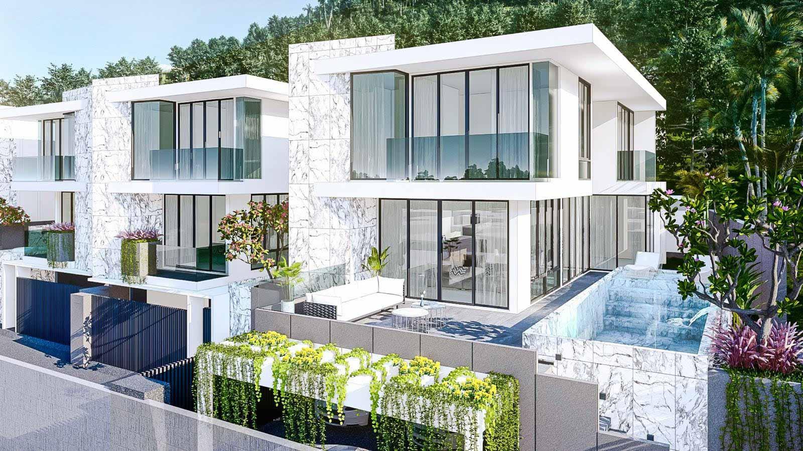 Exterior view of Pool Villa for Sale in Mali Thai Villas, Kata Beach - 3-Bedroom Type B - 5% Guaranteed for 3 Years