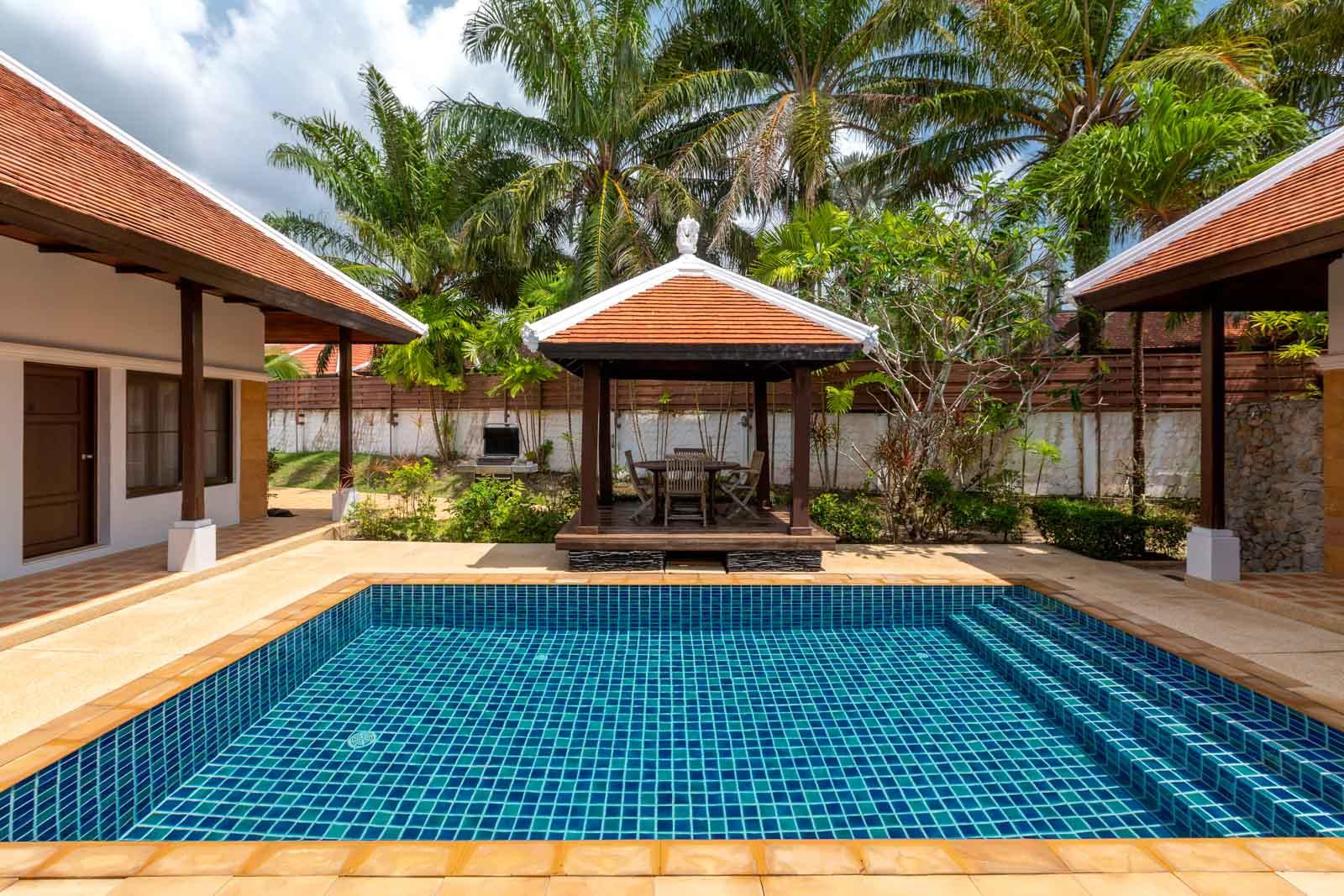 Exterior view of 4-Bedroom Sujika Gardens Pool Villa for Sale in Cherngtalay - Recently Renovated - Excellent Condition