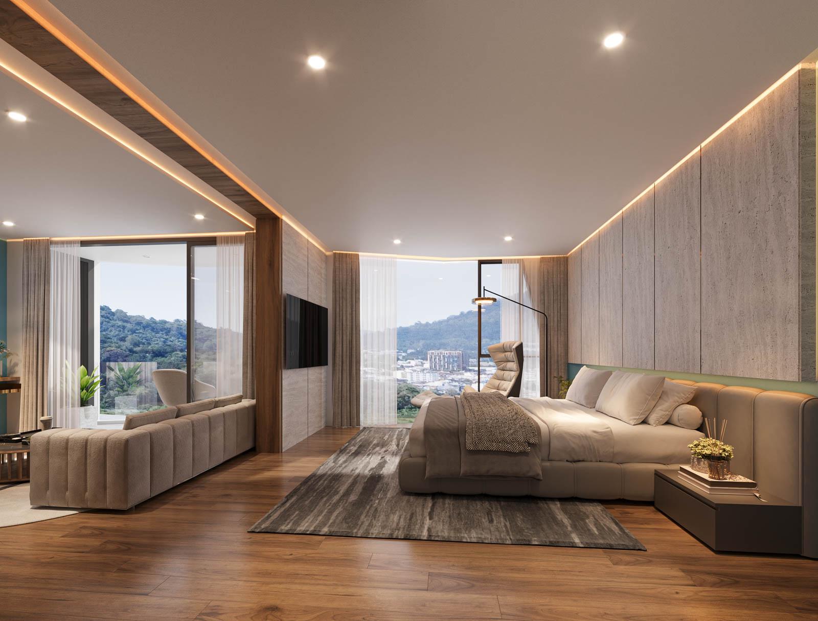 Interior view of Ashiyana Heights 2-Bedroom Mountain View Kata Beach Condo