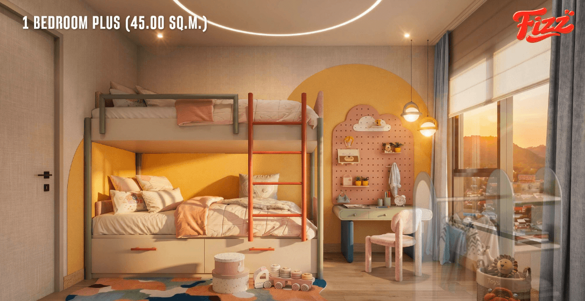 Interior view of One Bedroom Plus Type Apartment for Sale at Title Fizz, Kata Beach