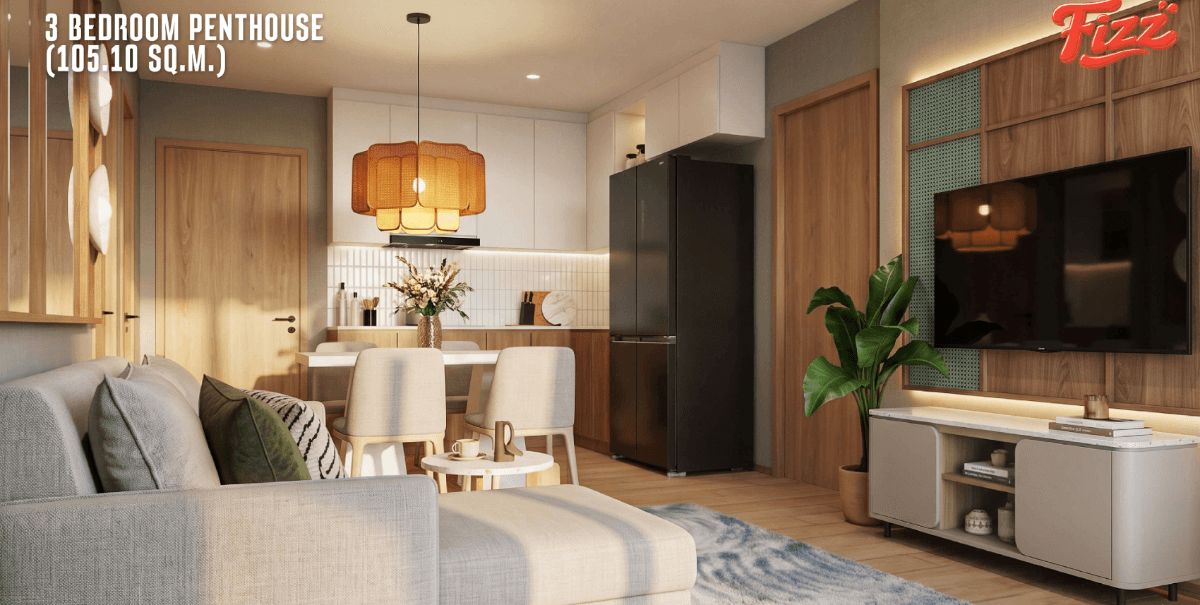 Interior view of 3 Bedroom Penthouse for Sale at Title Fizz, Walking Distance to Kata Beach