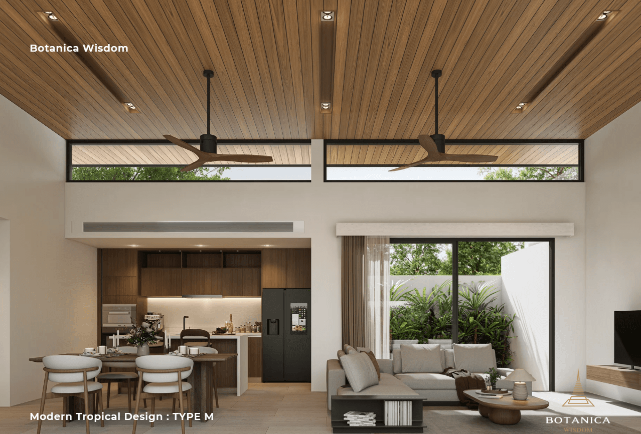 Interior view of Modern 3 Bedroom Type B Pool Villa for Sale at Botanica Wisdom