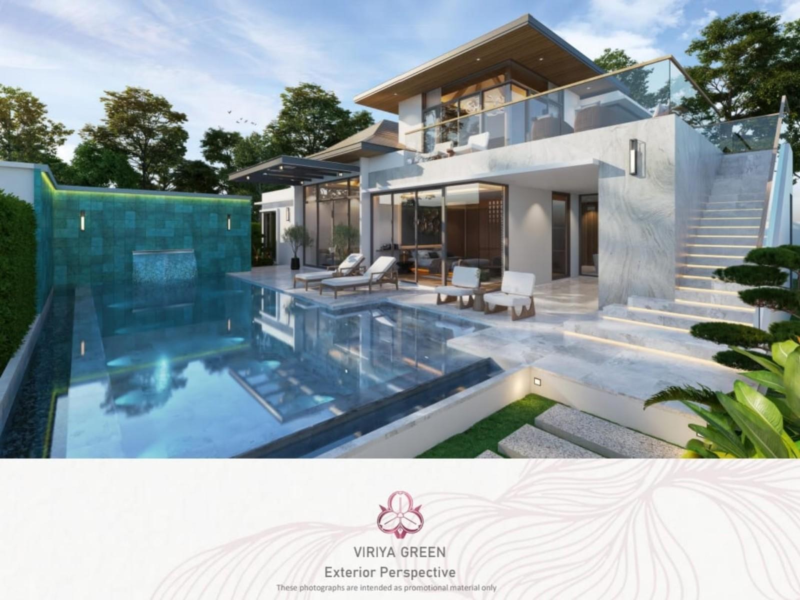 Exterior view of Viriya Green Villas Thalang - 4 Bed Private Pool Villa for Sale Phuket