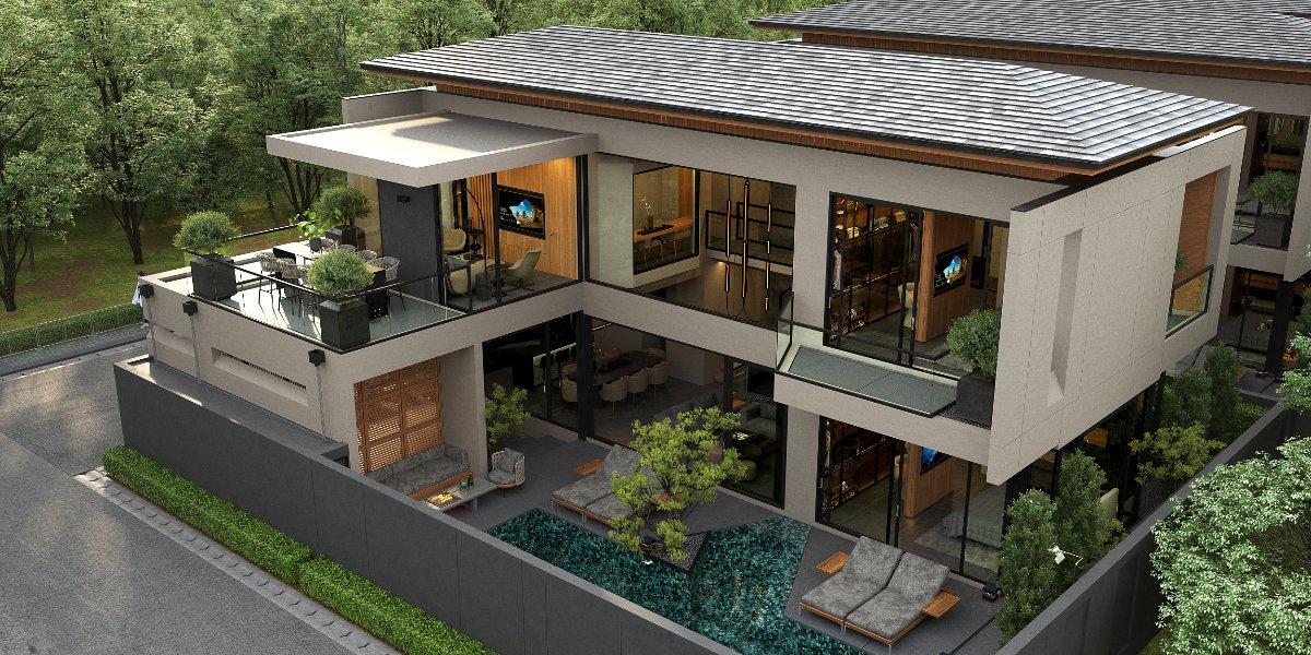 Interior view of 3 Bedroom Modern Pool Villas for Sale at Zenithy La Ville, Koh Keaw