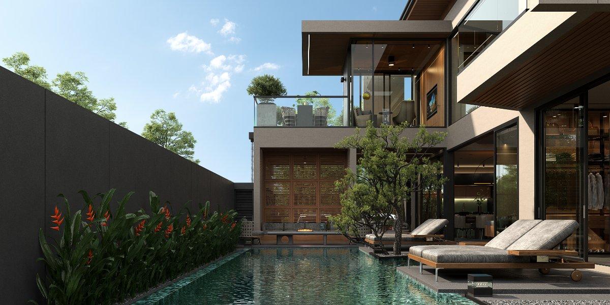 Interior view of 3 Bedroom Modern Pool Villas for Sale at Zenithy La Ville, Koh Keaw