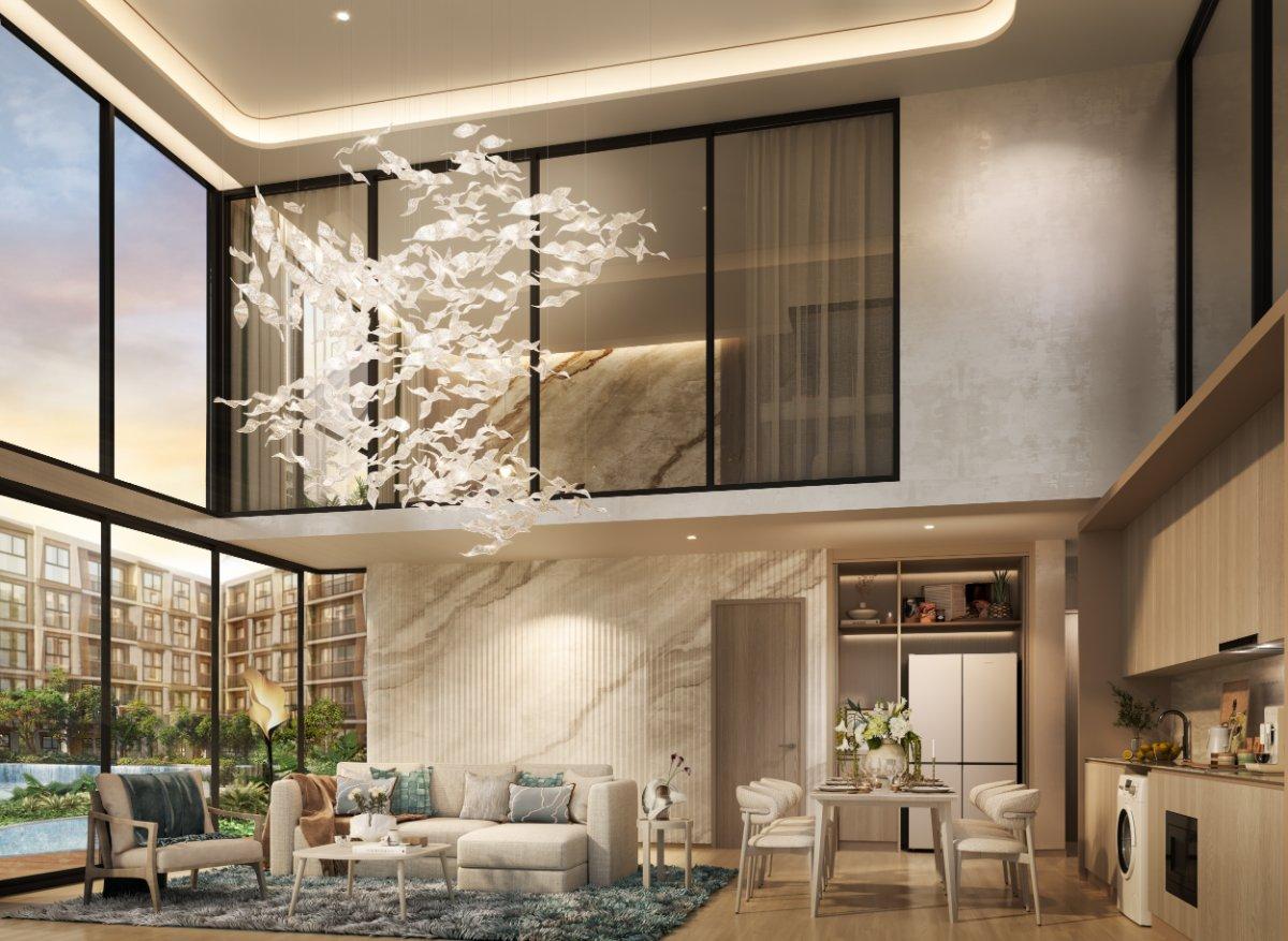 Interior view of 2 Bedroom Pool Access Villa for Sale at Rhea by Sansiri, Surin Beach