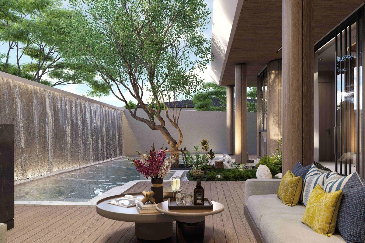 Exterior view of Luxurious Pool Villa for Sale at Soleil Residences, Kamala