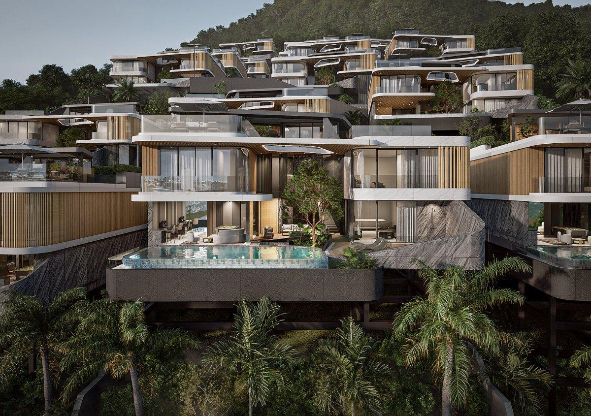 Interior view of 4 Bedroom Ocean View Botanica Modern Sea Karon Villa for Sale