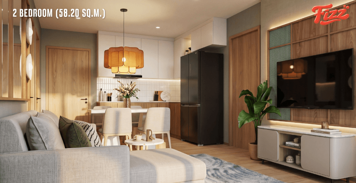 Interior view of Two Bedroom Condo for Sale at Title Fizz, Walking Distance to Kata Beach