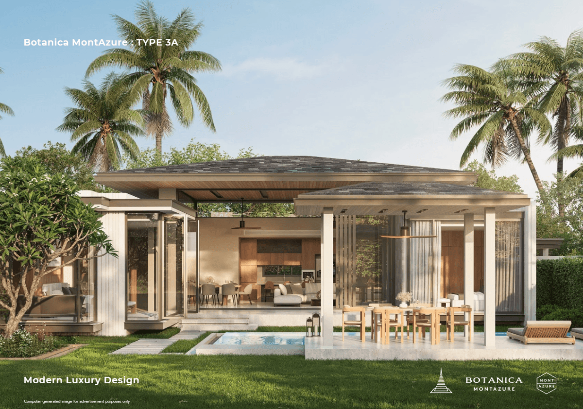 Interior view of 3 Bedroom Modern Sea View Pool Villa for Sale at Botanica Montazure - Type 3A