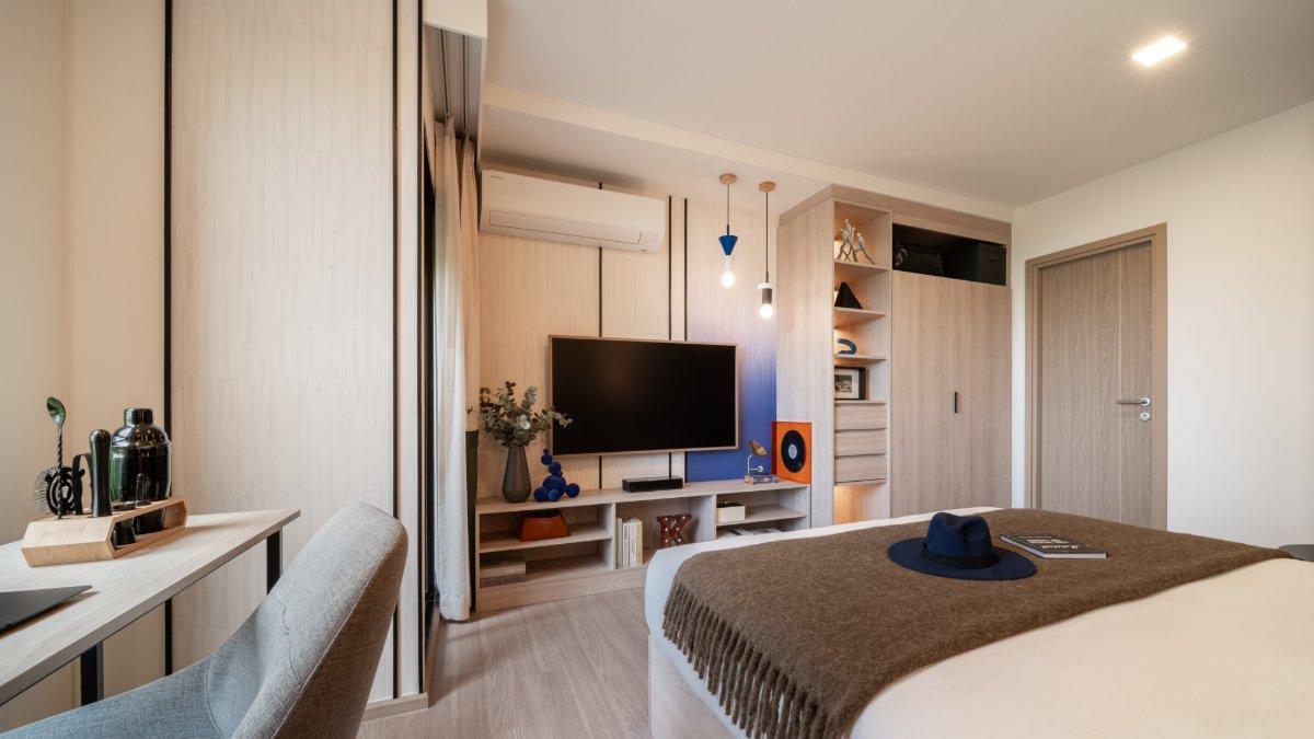 Interior view of Larger 1 Bedroom Apartment for Sale at Base Bukit Condominium, Phuket Town