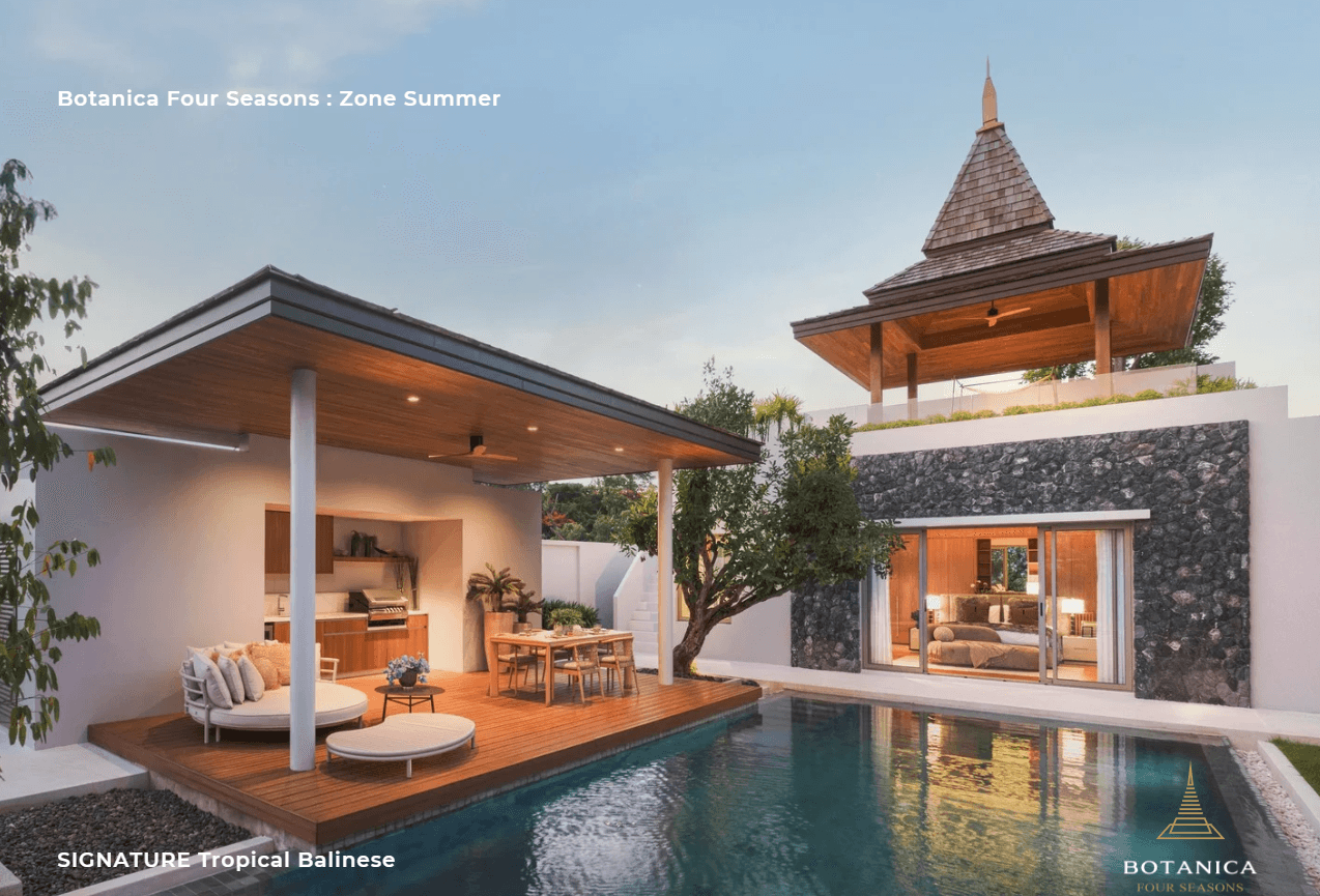 Interior view of 3 Bedroom Balinese Tropical Style Botanica Four Seasons Villa for Sale at Summer Zone - Type A