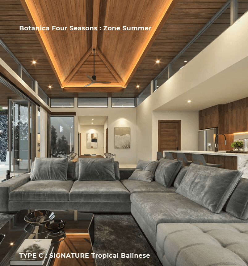 Interior view of 3 Bedroom Balinese Tropical Style Botanica Four Seasons Villa for Sale at Summer Zone - Type A