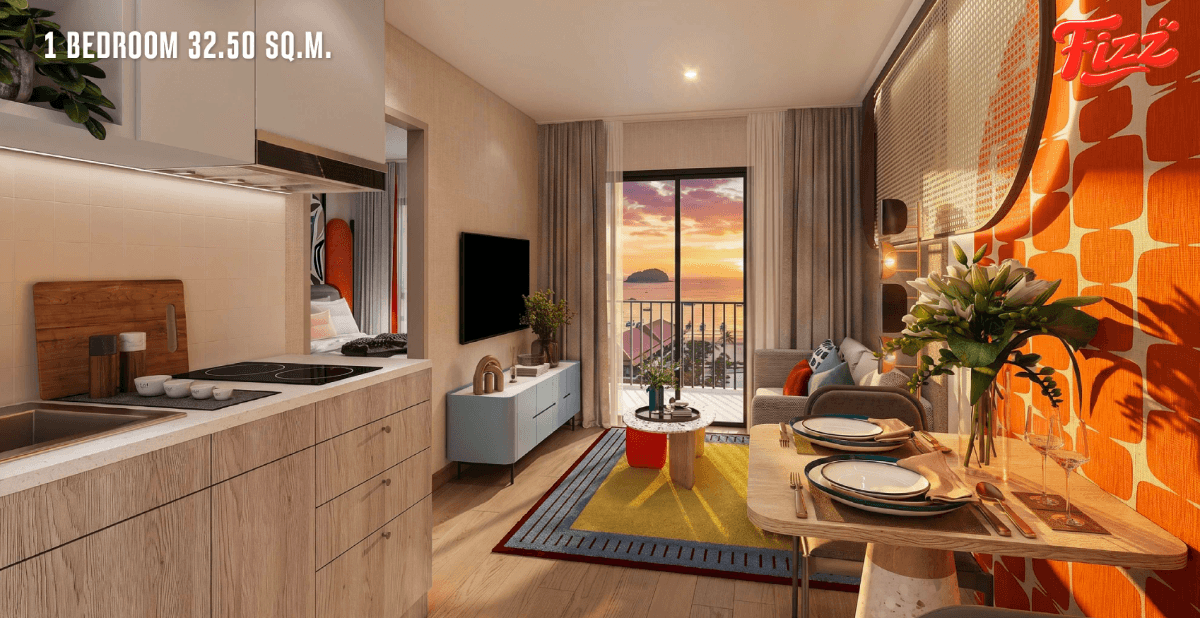 Interior view of 1 Bedroom Boutique Apartment for Sale at Title Fizz, Kata Beach