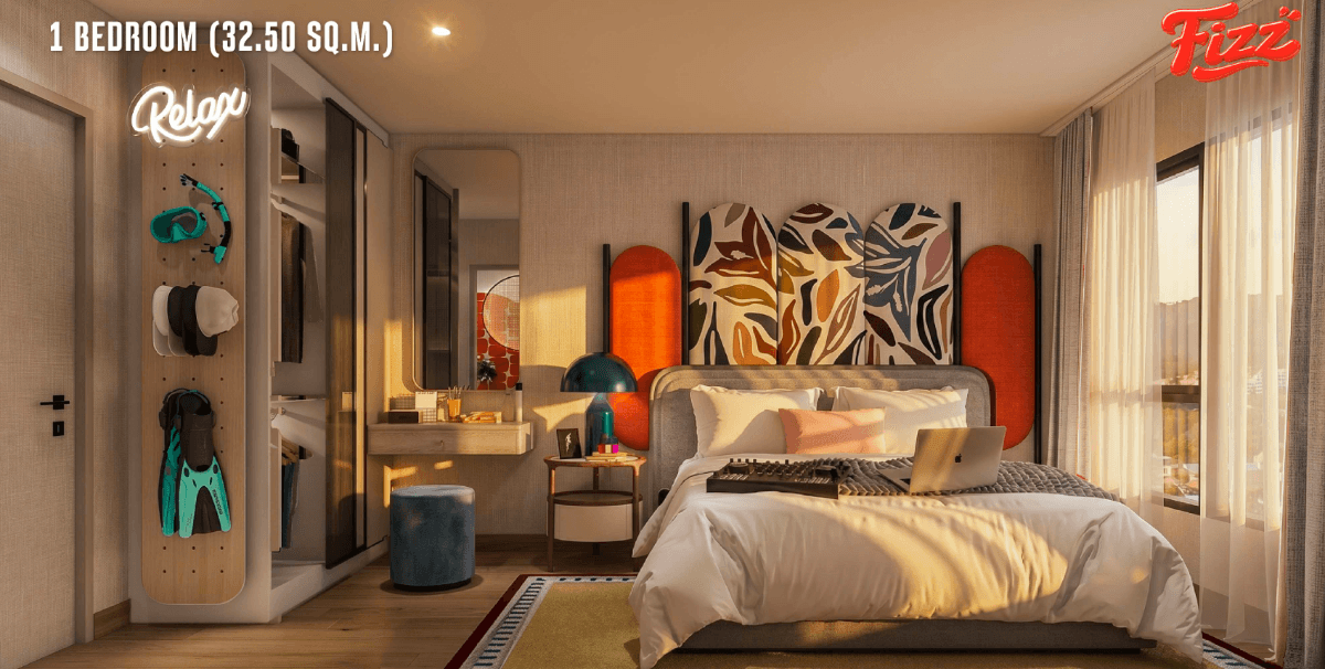 Interior view of 1 Bedroom Boutique Apartment for Sale at Title Fizz, Kata Beach