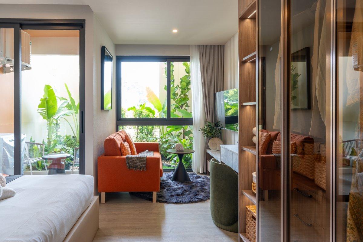 Interior view of Larger 1 Bedroom Apartment at Saint Tropez Condo for Sale