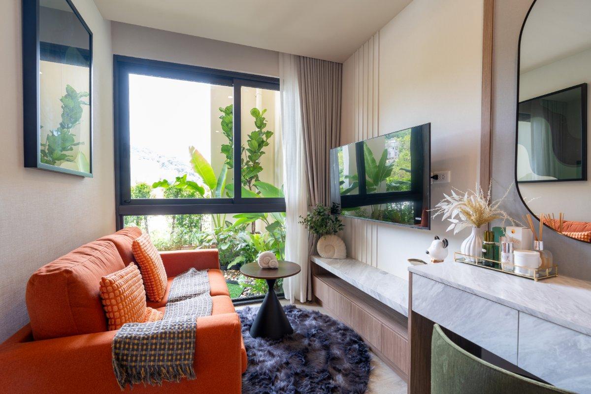Interior view of Larger 1 Bedroom Apartment at Saint Tropez Condo for Sale