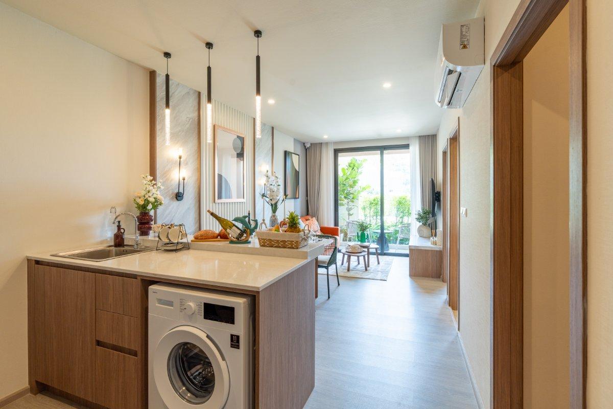 Interior view of Larger 1 Bedroom Apartment at Saint Tropez Condo for Sale