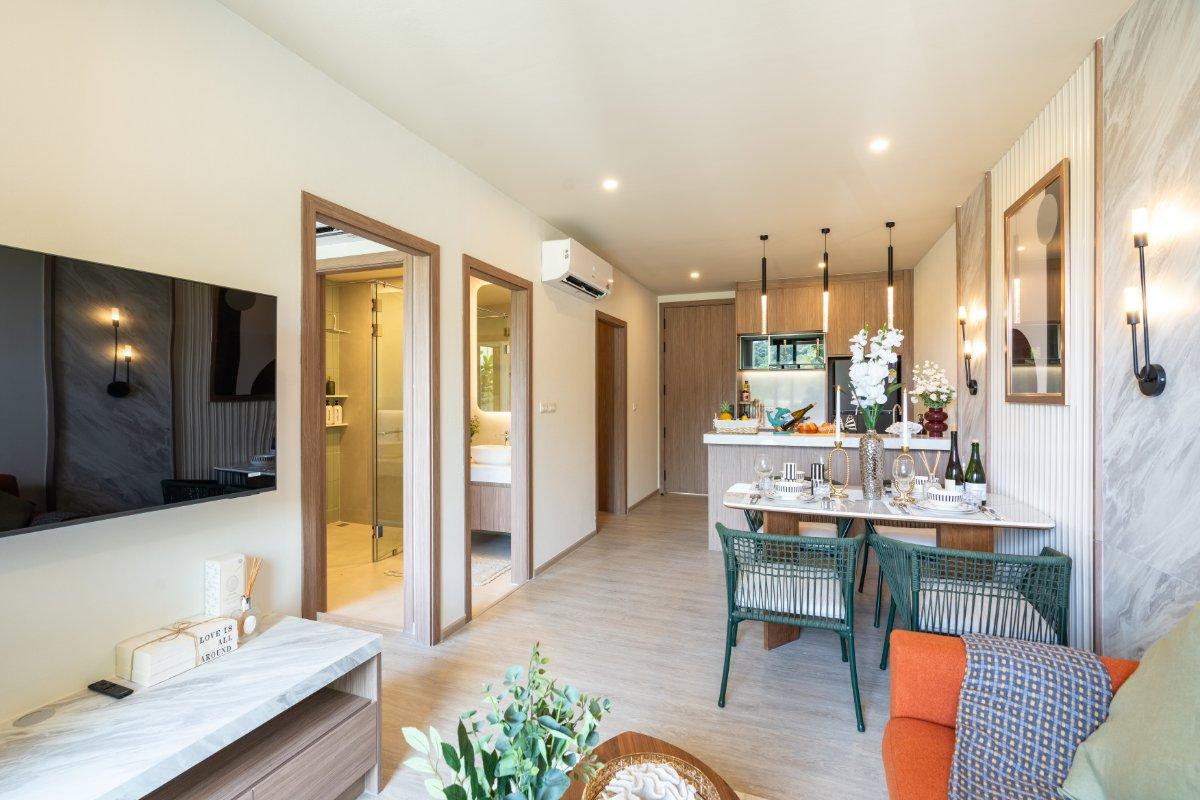Interior view of Larger 1 Bedroom Apartment at Saint Tropez Condo for Sale