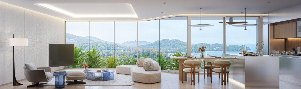 Interior view of 2 Bedroom Spacious Corner Condo for Sale at Sole Mio Residences, Bangtao