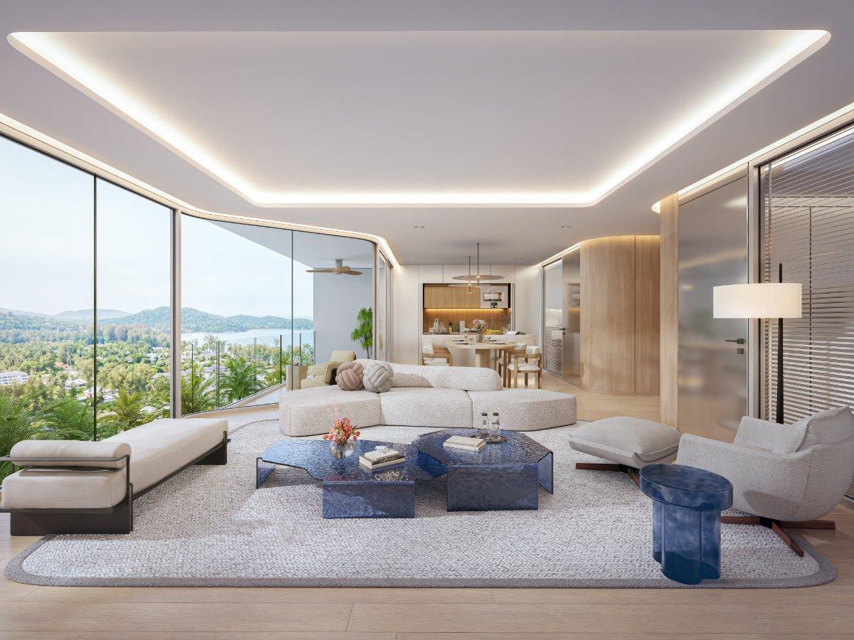 Interior view of 2 Bedroom Spacious Corner Condo for Sale at Sole Mio Residences, Bangtao