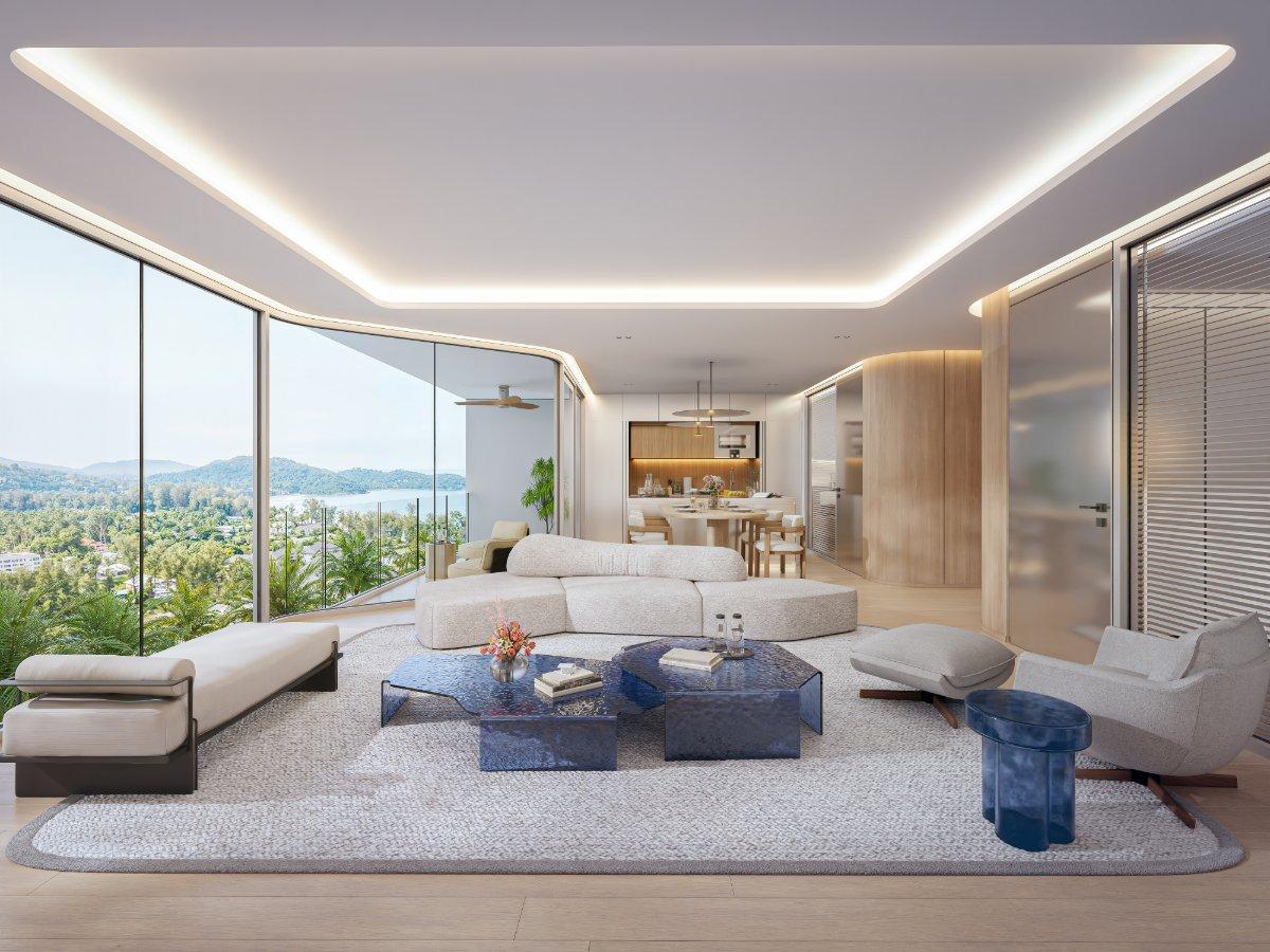 Interior view of 2 Bedroom Spacious Apartment for Sale at Sole Mio Residences, Bangtao
