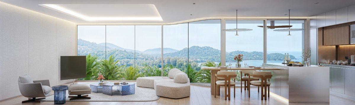 Interior view of 2 Bedroom Spacious Apartment for Sale at Sole Mio Residences, Bangtao