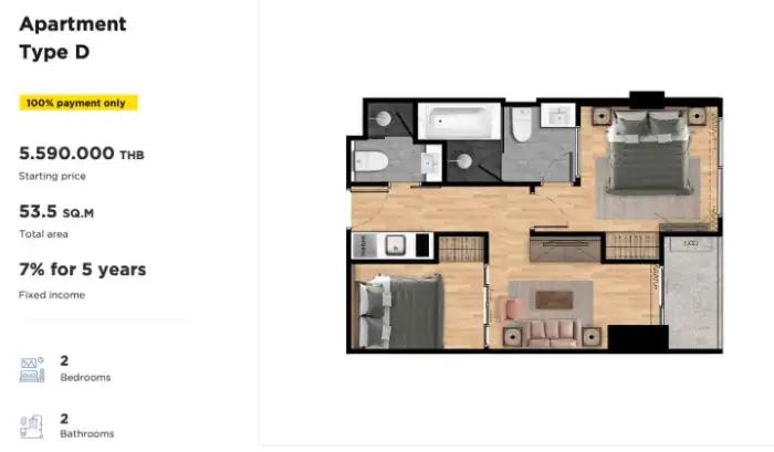 Interior view of Rawayana South - 3 Bedroom with Pool