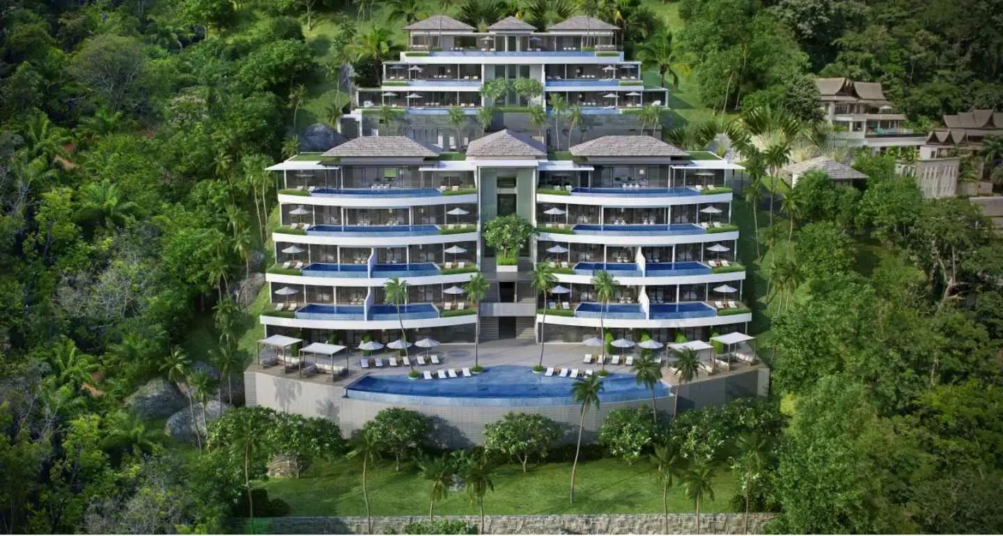 Exterior view of Luxury 2 Bed Sea View Private Pool Condo for Sale in Andamaya Surin