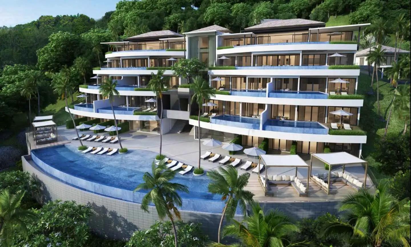 Exterior view of Luxury 2 Bed Sea View Private Pool Condo for Sale in Andamaya Surin
