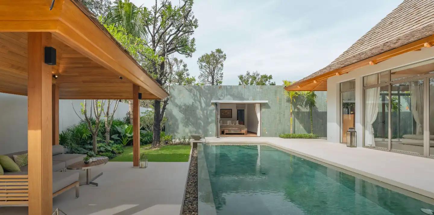 Exterior view of 3-Bedroom Anchan Indigo Villa for Sale near Layan Beach