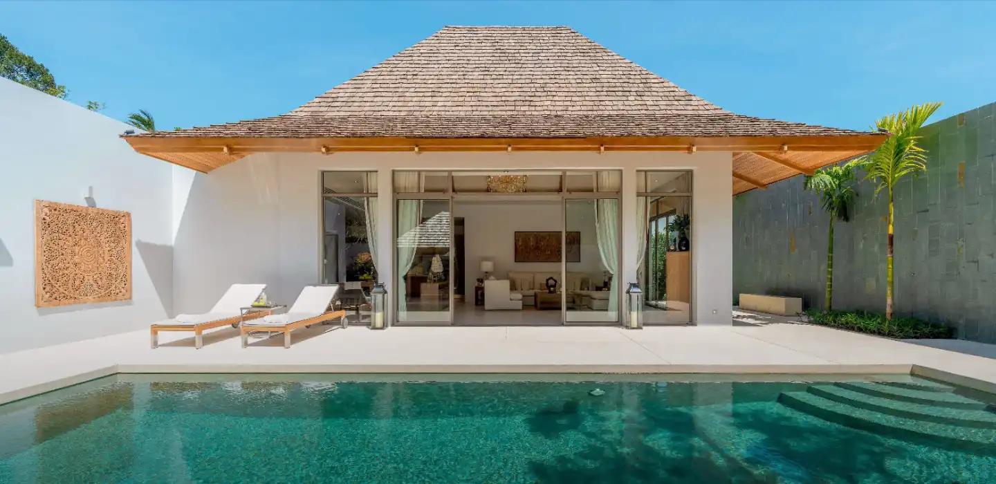 Exterior view of 3-Bedroom Anchan Indigo Villa for Sale near Layan Beach
