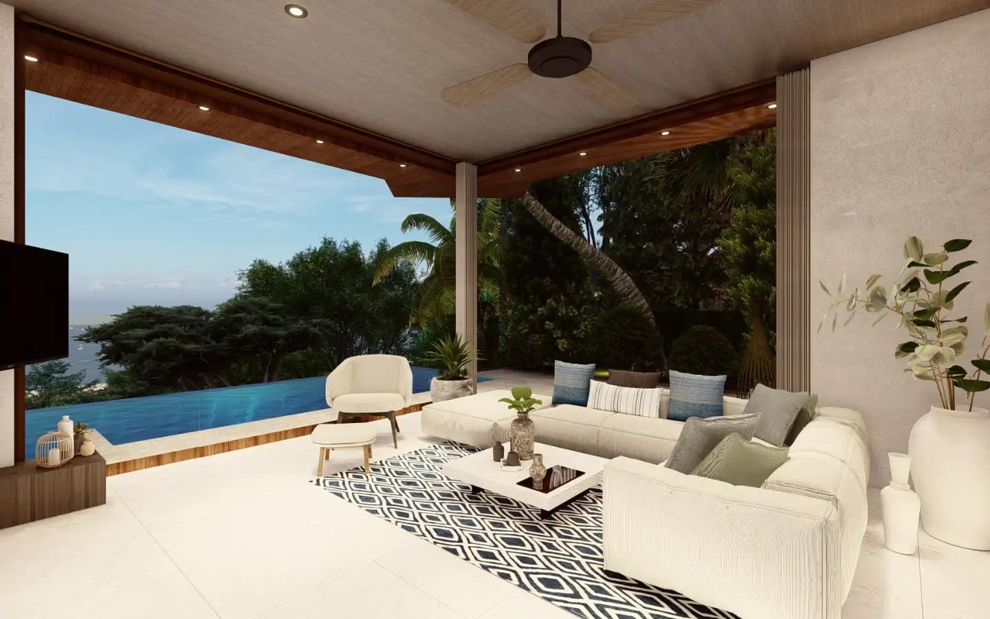 Interior view of 3 Bedroom Type A Sea View Pool Villa for Sale at Narana Villas Mai Khao