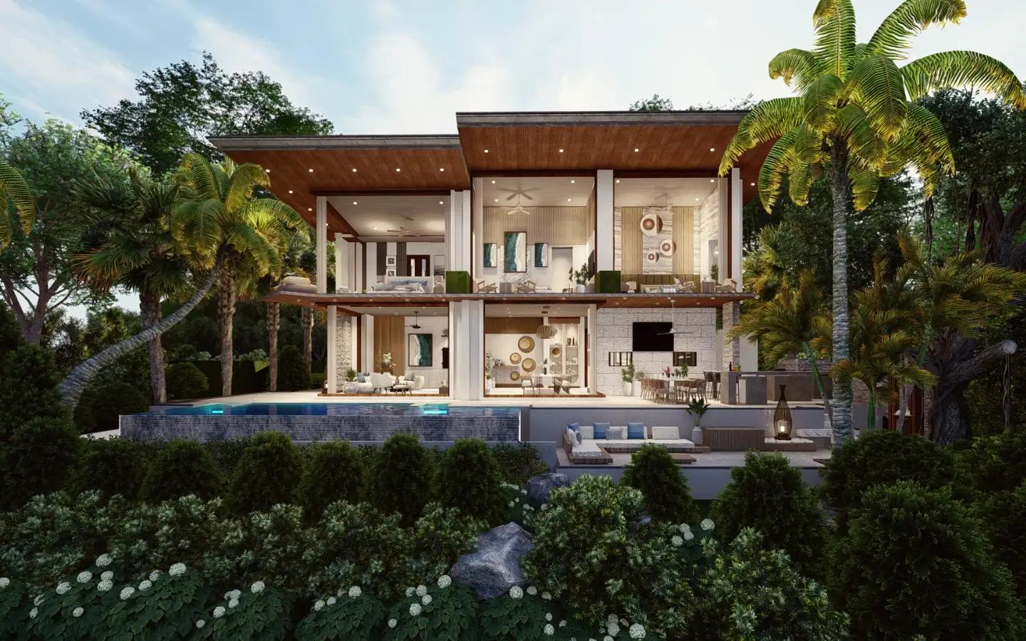 Interior view of 3 Bedroom Type A Sea View Pool Villa for Sale at Narana Villas Mai Khao