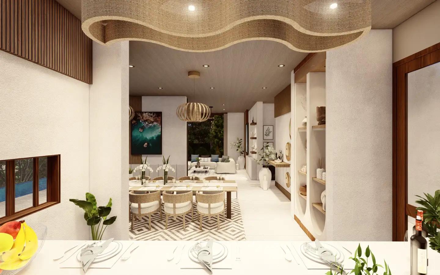 Interior view of 4 Bedroom Type B Sea View Pool Villa for Sale at Narana Villas Mai Khao