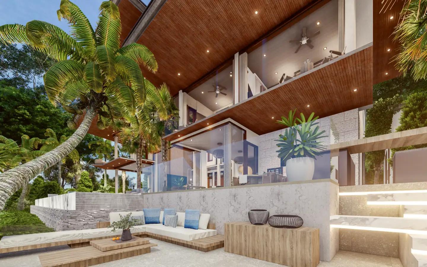 Interior view of 4 Bedroom Type C Sea View Pool Villa for Sale at Narana Villas Mai Khao