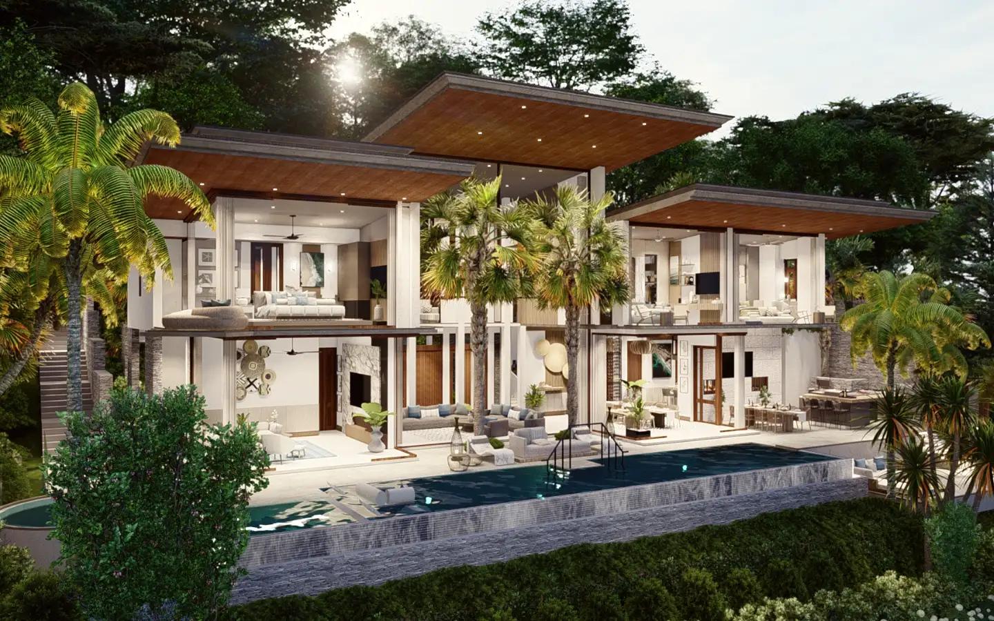 Interior view of 4 Bedroom Type C Sea View Pool Villa for Sale at Narana Villas Mai Khao