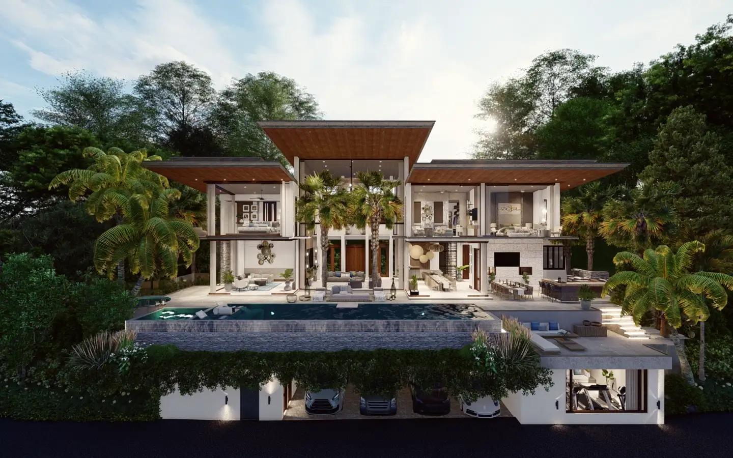 Interior view of 4 Bedroom Type C Sea View Pool Villa for Sale at Narana Villas Mai Khao