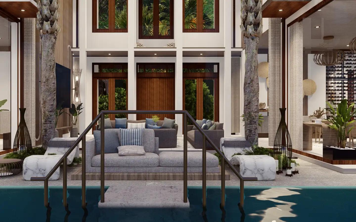Interior view of 4 Bedroom Type C Sea View Pool Villa for Sale at Narana Villas Mai Khao