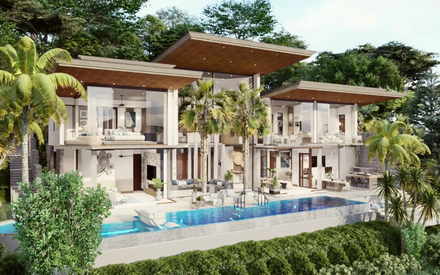 Interior view of 4 Bedroom Type C Sea View Pool Villa for Sale at Narana Villas Mai Khao