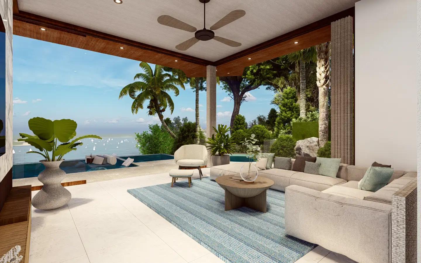 Interior view of 4 Bedroom Type D Sea View Pool Villa for Sale at Narana Villas Mai Khao