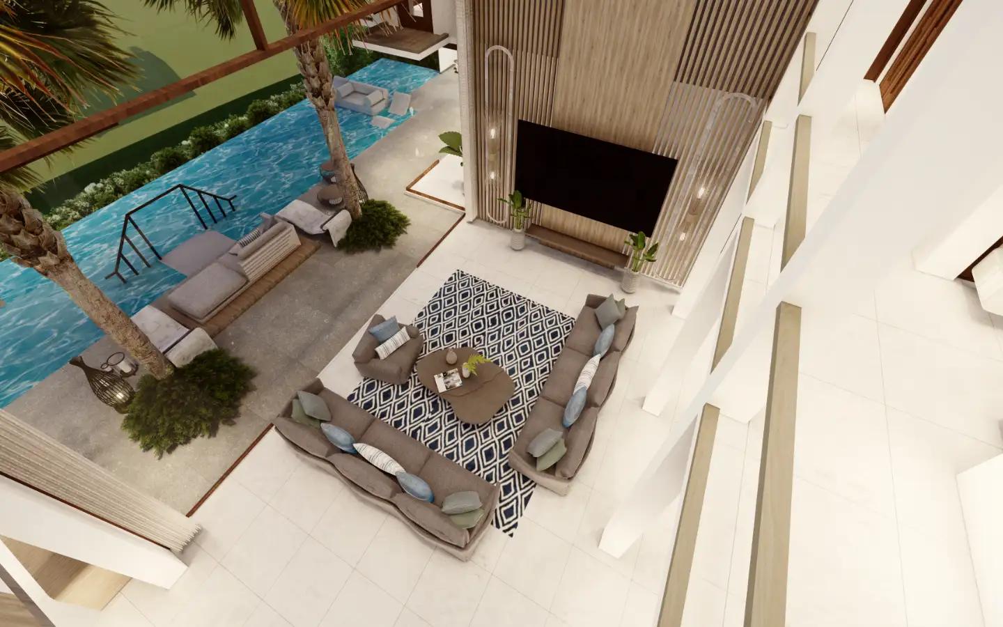Interior view of 4 Bedroom Type D Sea View Pool Villa for Sale at Narana Villas Mai Khao