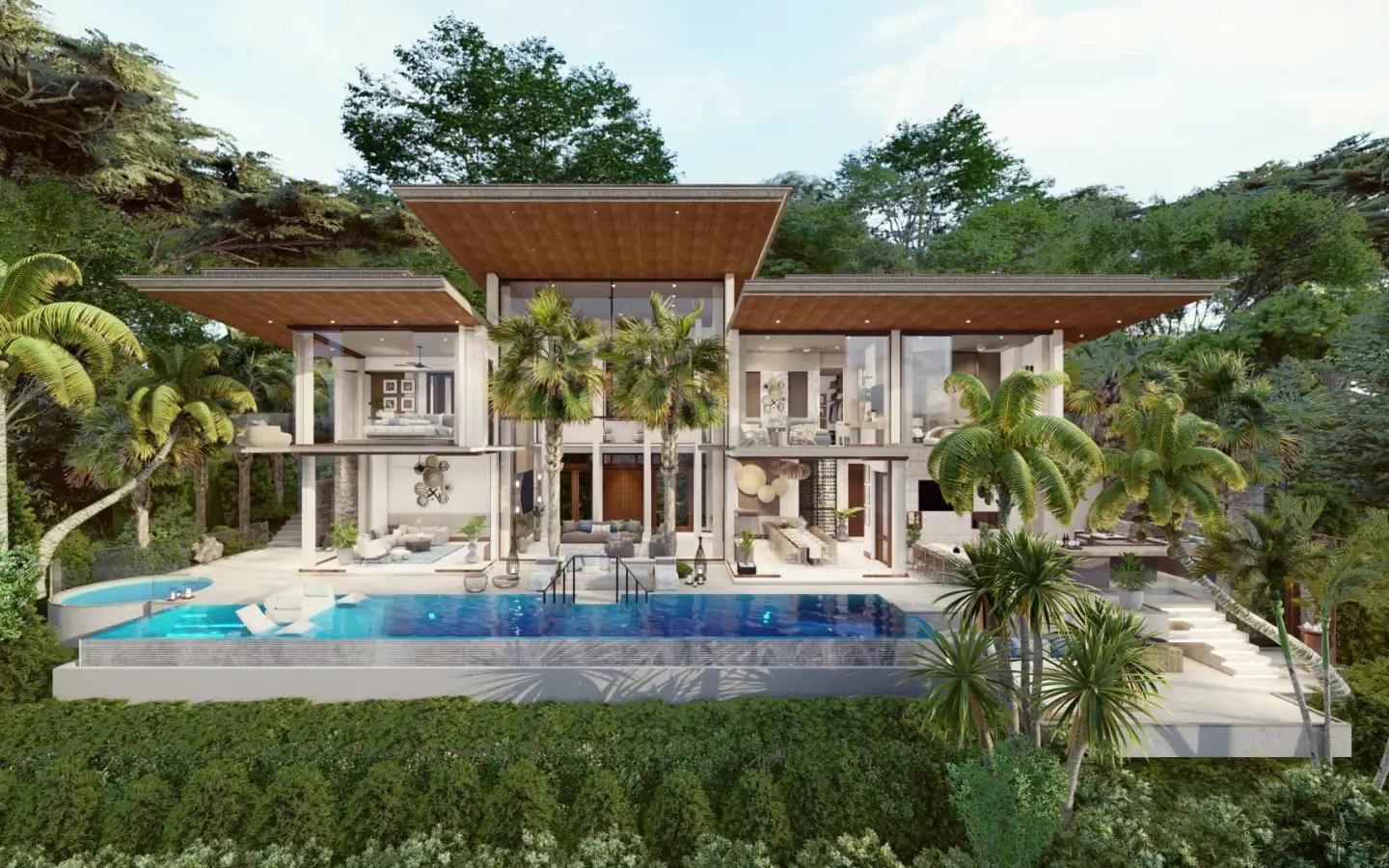 Interior view of 4 Bedroom Type D Sea View Pool Villa for Sale at Narana Villas Mai Khao