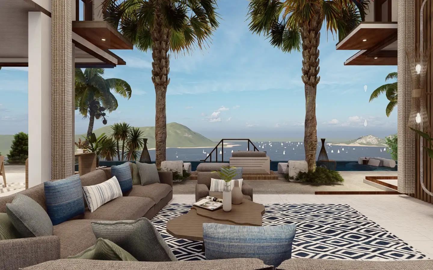 Interior view of 4 Bedroom Type D Sea View Pool Villa for Sale at Narana Villas Mai Khao