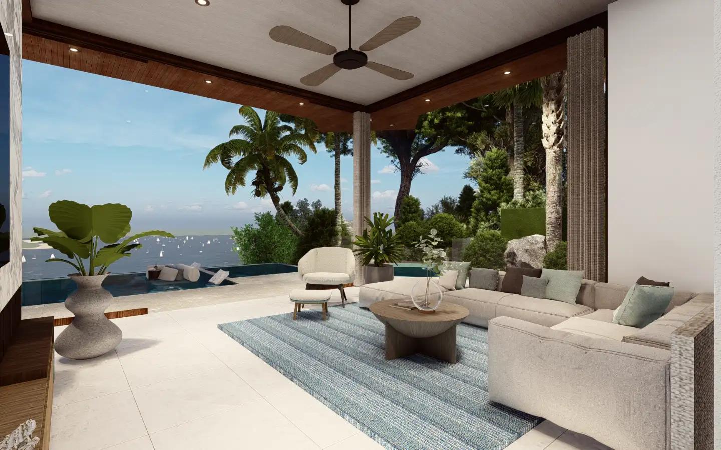 Interior view of 4 Bedroom Type D Sea View Pool Villa for Sale at Narana Villas Mai Khao