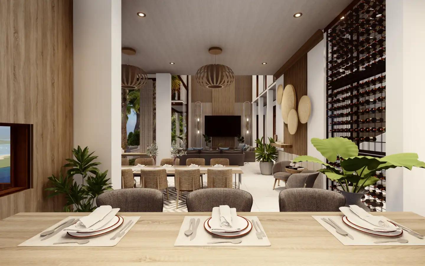Interior view of 4 Bedroom Type D Sea View Pool Villa for Sale at Narana Villas Mai Khao