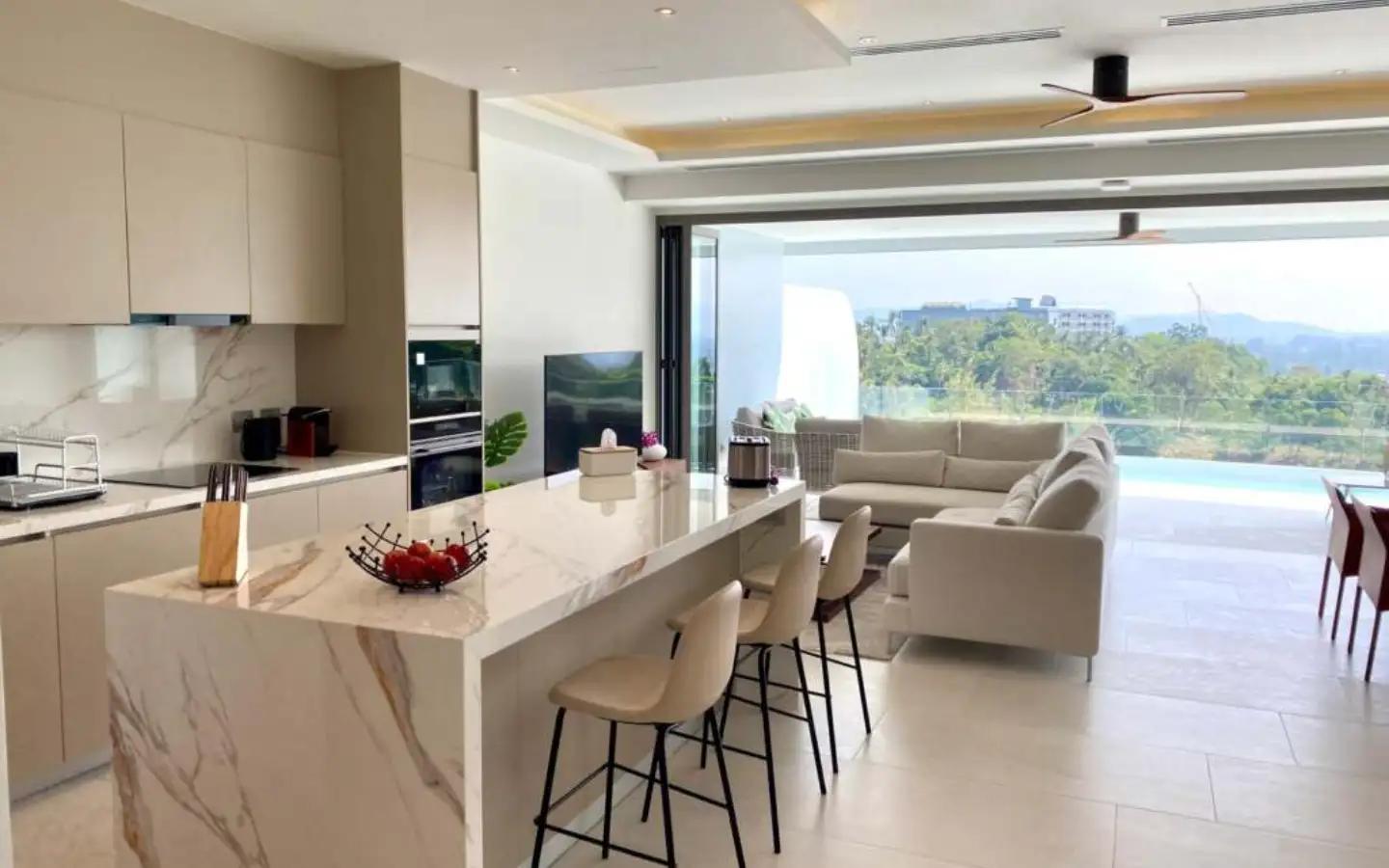 Interior view of 2 Bedroom Ocean View Private Pool Resale Condo in Andamaya Surin