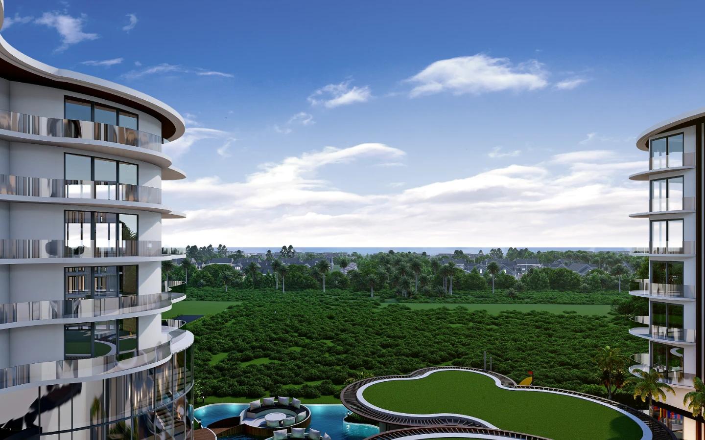 View from Sea View Studio Apartment in Aura Condominium, Chalong